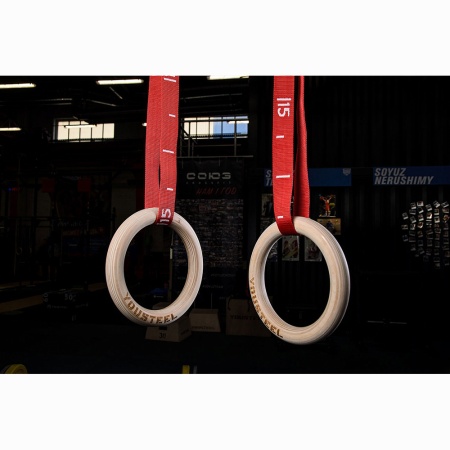 Купить Кольца гимнастические 32 мм красные стропы в Гаврилове-Яме 